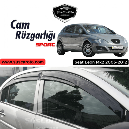 Seat Leon Mk2 2005-2012 Uyumlu Mugen Cam Rüzgarlığı Seti Piano Black 4'lü İthal Parlak Siyah image 0