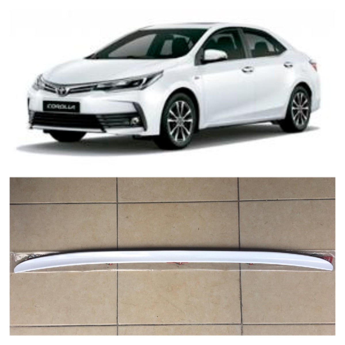 Toyota Corolla 2013-2018 Sedan Bagaj Üstü Spoiler Parlak Beyaz image 0
