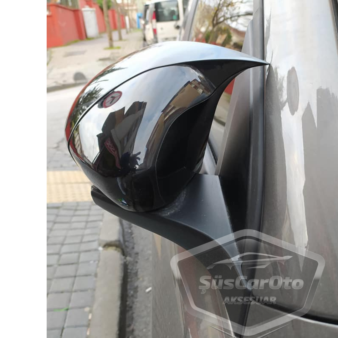 Fiat Egea Batman Yarasa Ayna Kapağı Piano Black ABS Plastik image 3