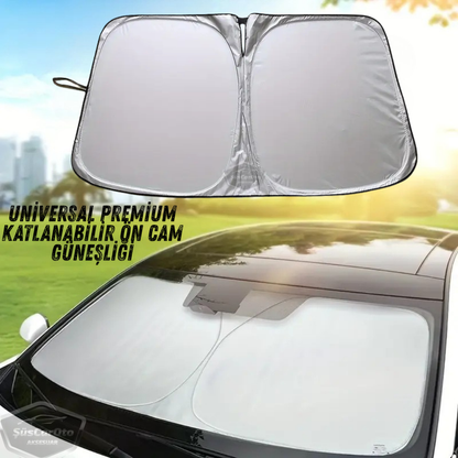 Oto Katlanabilir Premium Ön Güneşlik Ön Arka Cam Gölgelik Metalize Yeni Nesil Güneş Koruyucu Oto Araba Suv Tır 80 cm x 140 cm Çantalı image 0