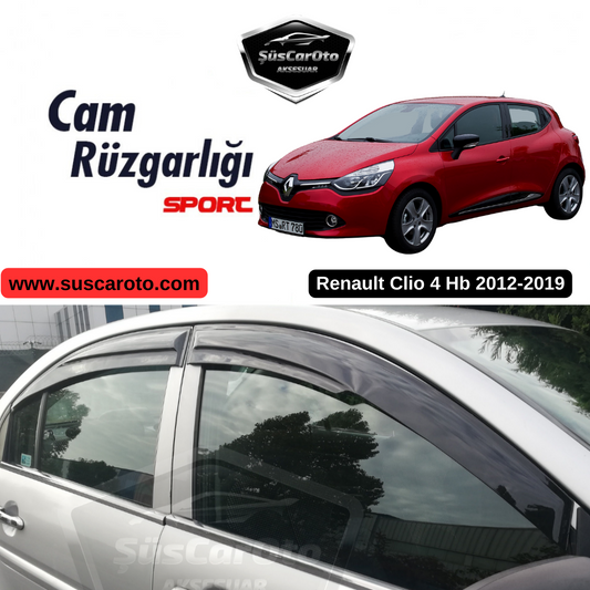 Renault Clio 4 Hb 2012-2019 Uyumlu Mugen Cam Rüzgarlığı Seti Piano Black 4'lü İthal image 0