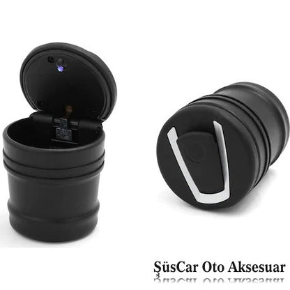 BMW Tip Mini Mavi Led Işıklı Spor Oto Araç İçi Küllük image 1