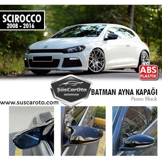Vw Scirocco 2008-2016 Batman Yarasa Ayna Kapağı Piano Black ABS Plastik image 0