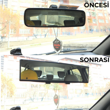 Carub 300 mm Bombeli Makaslı Geçmeli İç İlave Ayna Siyah image 0