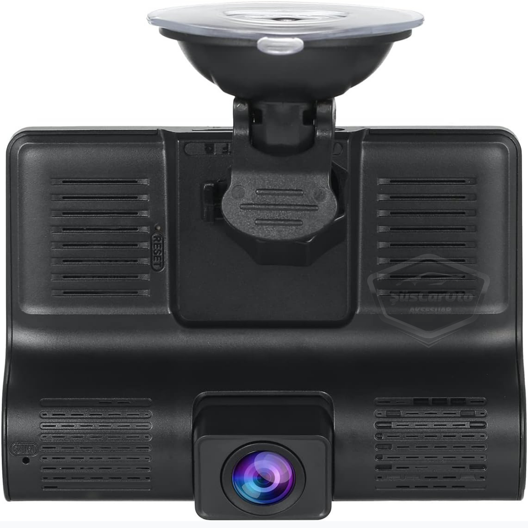 3 Kameralı Kayıt Cihazı İç Ön Arka Geri Görüş Kameralı Monitör 4.0" 1080P Full HD Kayıt Çarpışma Algılayıcı Sensörlü Gece Görüşlü Park Sensörü Sesli Yol Kayıt image 9
