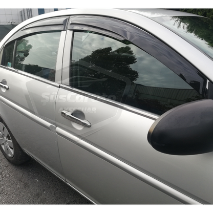 Hyundai Accent Era 2006-2012 Uyumlu Mugen Cam Rüzgarlığı Seti Piano Black 4'lü İthal image 2