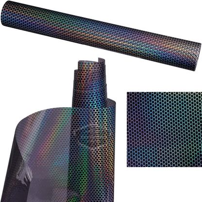 Koyu Siyah Hologram Petek Desen Far Stop Filmi Far Folyosu Far Çizik Çizilme Engelleyici Folyo 100 x 30 cm image 5