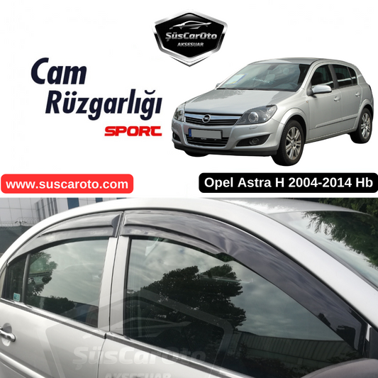 Opel Astra H 2004-2014 Hb Uyumlu Mugen Cam Rüzgarlığı Seti Piano Black 4'lü İthal image 0