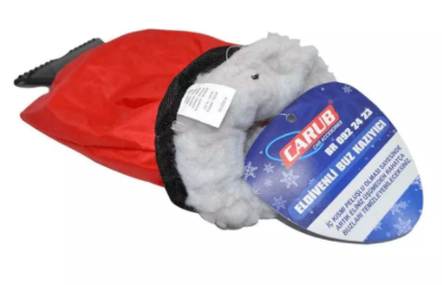 Carub Oto Su Geçirmez Buz Kazıyıcısı Kırıcı Kırmızı Eldivenli image 1