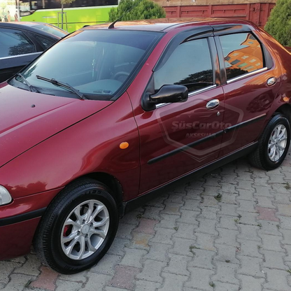 Fiat Albea Palio Siena Hb&amp;Sedan Uyumlu Mugen Cam Rüzgarlığı Seti Piano Black 4'lü İthal image 2