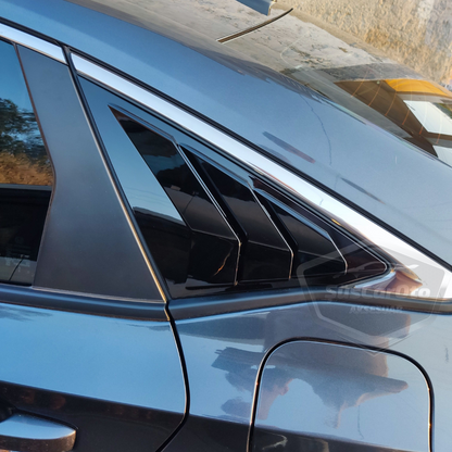 Honda Civic Fe1 2022 Sonrası Uyumlu Kelebek Cam Izgarası Kelebek Cam Vizörü Havalandırma Sağ Sol Takım Parlak Siyah image 1