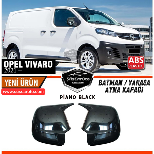 Opel Vivaro 2021 Sonrası Uyumlu Batman Yarasa Ayna Kapağı Piano Black ABS Plastik Sağ Sol Takım image 0