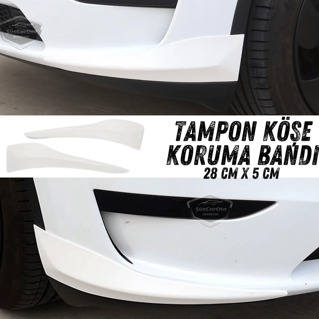Üniversal Her Araca Uyumlu Esnek Tampon Köşesi Koruma Bandı Tampon Köşe Koruyucu Şerit Yumuşak Bant 2 Parça Beyaz 28 cm image 0