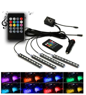 Müziğe Sese Duyarlı Ayak Altı Led Kumandalı RGB Ayak Aydınlatması 8 Renk 12V image 1