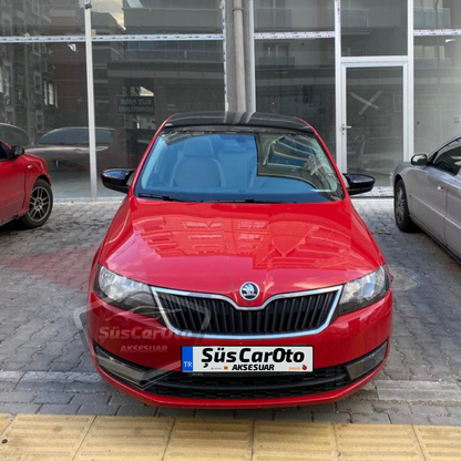 Skoda Rapid Sinyalli 2015-2017 Uyumlu Batman Yarasa Ayna Kapağı Piano Black ABS Plastik image 4