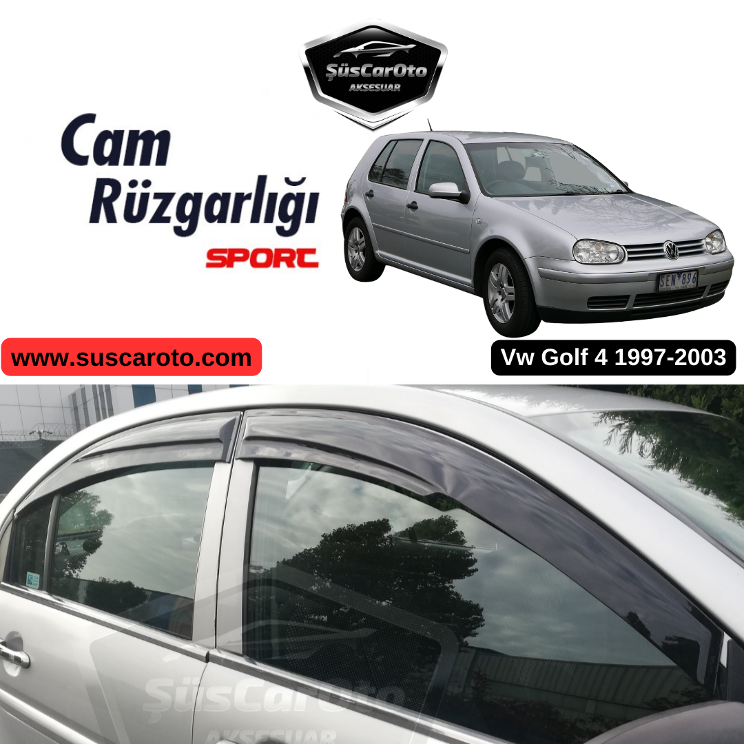 Vw Golf 4 1997-2003 Uyumlu Mugen Cam Rüzgarlığı Seti Piano Black 4'lü İthal image 0