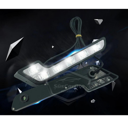 Üniversal 6 Led Mercedes Tip Gündüz Ledi Araba Gündüz Farı Araç Oto DRL Led Lamba Güçlü Işık 12V Su Geçirmez Beyaz 2 Adet image 5