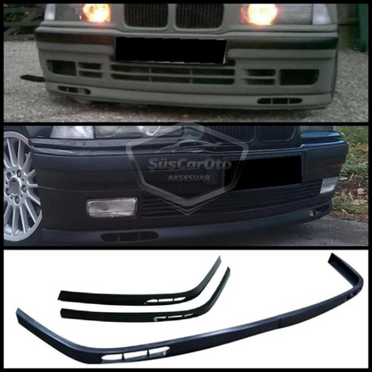 BMW 3 Serisi E36 1990-2000 Uyumlu Üniversal Laguna Lip Esnek Ön Lip 2 Parça Tampon Altı Dil Karlık Ön Ek image 8
