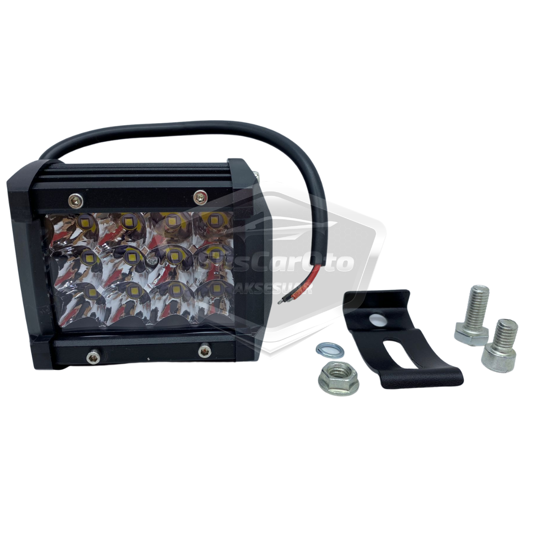 Off Road Led Lamba Delici Yayıcı Beyaz Kare Sis Farı Projektör 45W 12 Led Metal Arazi Çalışma Lambası 1 Adet image 3