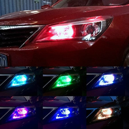 Araç Çakar Lamba RGB 16 Ledli Ampul Kumandalı Çakarlı Park Ampülü image 0