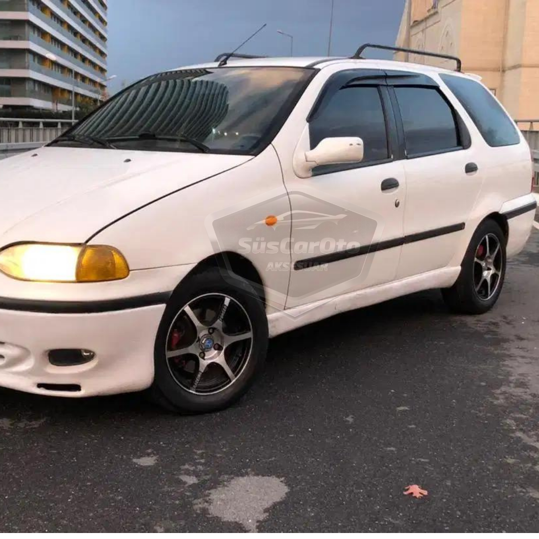 Fiat Albea Palio Siena Hb&amp;Sedan Uyumlu Mugen Cam Rüzgarlığı Seti Piano Black 4'lü İthal image 3
