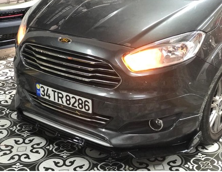 Üniversal Esnek BRABUS Lip 3 Parça Piano Black ABS Plastik Flaplı image 5