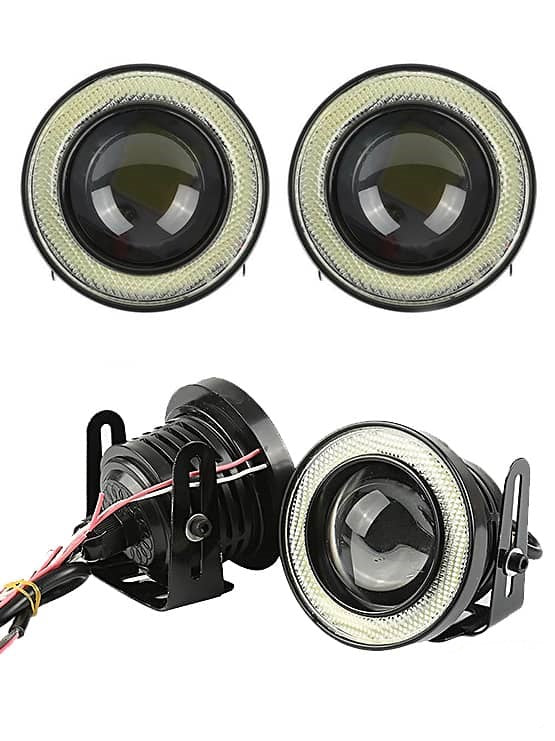 Üniversal Mercekli Angel Sis Farı Metal Su Geçirmez 89 mm Buz Mavi Halkalı Angel Eyes Kumandalı Çakarlı image 6