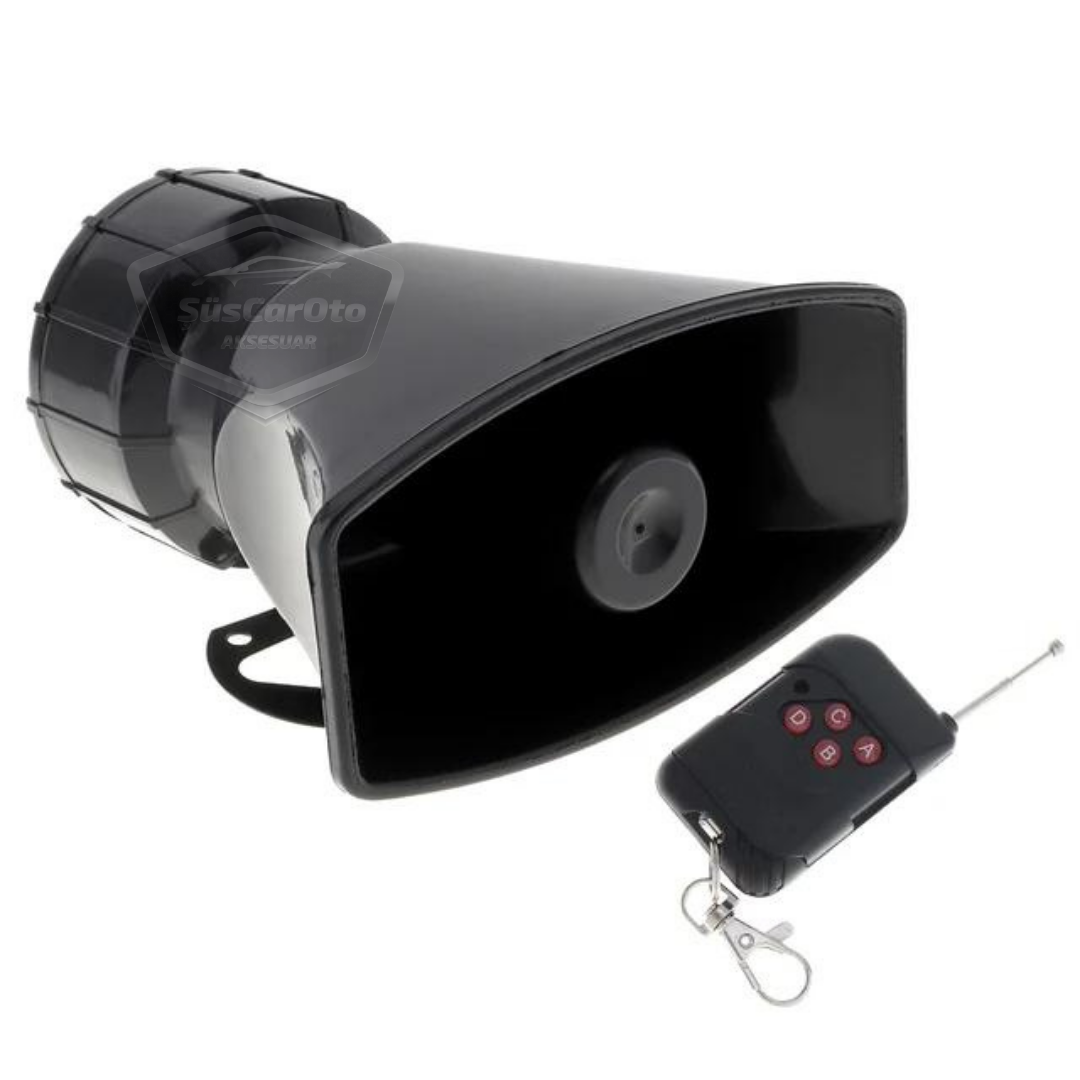 Her Araca Uyumlu Üniversal Uzaktan Kumandalı Siren 8 Farklı Siren Sesi Korna Güçlü Polis Sireni 12V 100W image 9