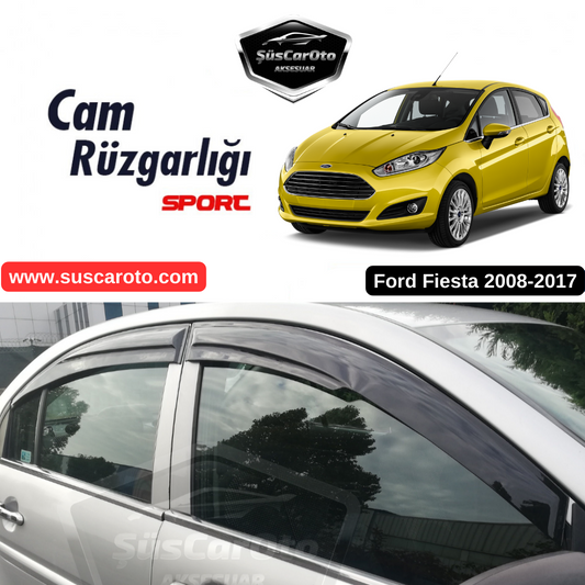 Ford Fiesta 2008-2017 Uyumlu Mugen Cam Rüzgarlığı Seti Piano Black 4'lü İthal image 0