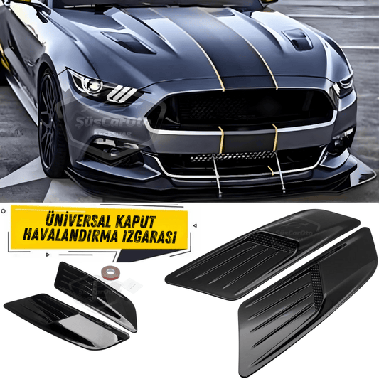 Üniversal Her Araca Uyumlu Kaput Üstü Havalandırma Izgarası Tavan Vent Air Scoop Spor Görünümlü 1.Sınıf İthal 2 Adet image 0