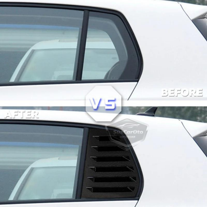 Vw Golf 6 2008-2012 Uyumlu Kelebek Cam Izgarası Kelebek Cam Vizörü Havalandırma Sağ Sol Takım Parlak Siyah image 2