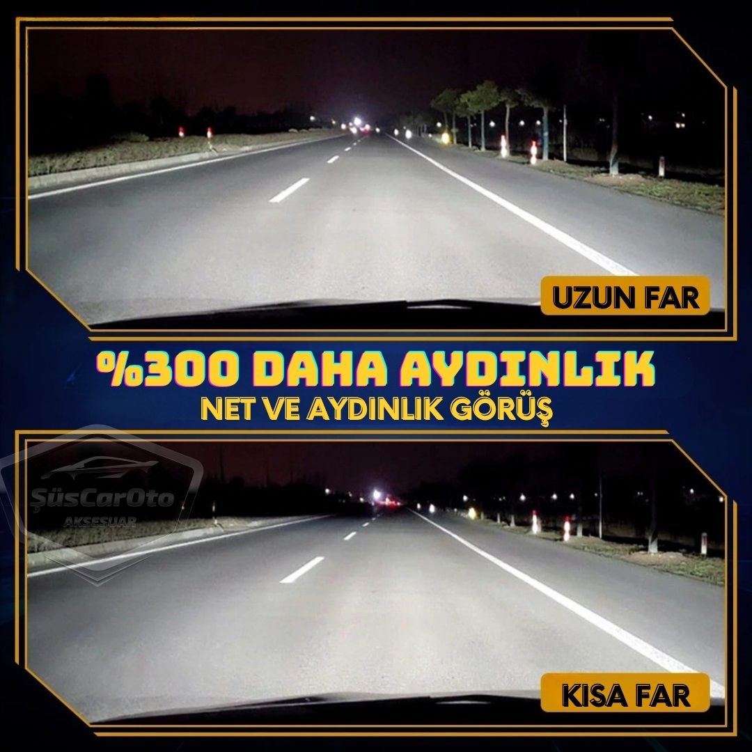 H4 Lazer Mercekli Far Ampulü Ufuk Çizgili Otomobil Araç Motosiklet Uyumlu Profesyonel Mini Projektör LED Beyaz Led Xenon Lamba 8200LM Şimşek Etkili Uzun Kısa 2 Adet 12/36v 55W image 3
