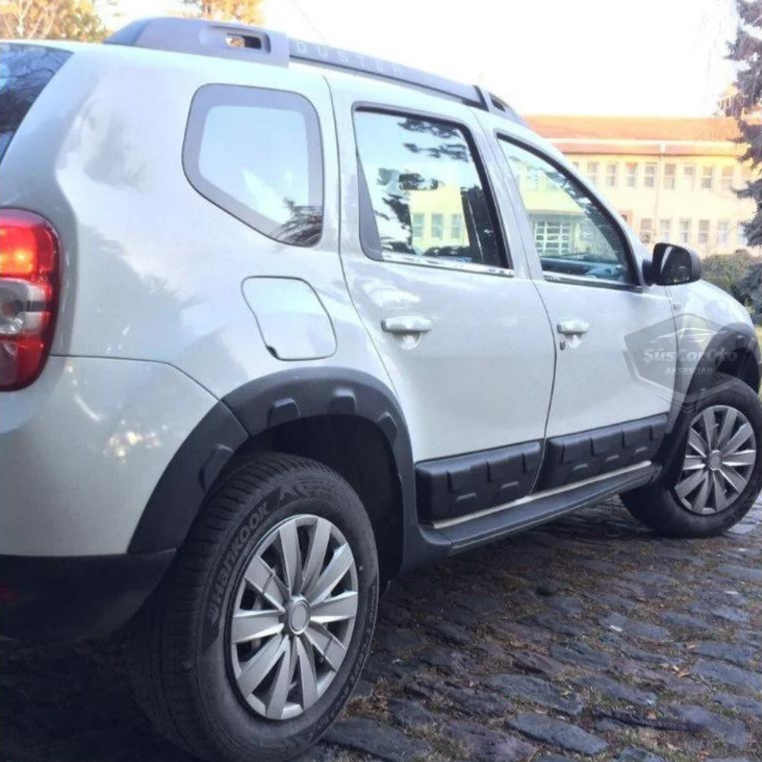 Dacia Duster 2010-2017 Uyumlu 12 Parça Damalı Dodik Seti Duster Yazılı Kapı Koruma Ve Çamurluk Kaplaması Plastik image 5