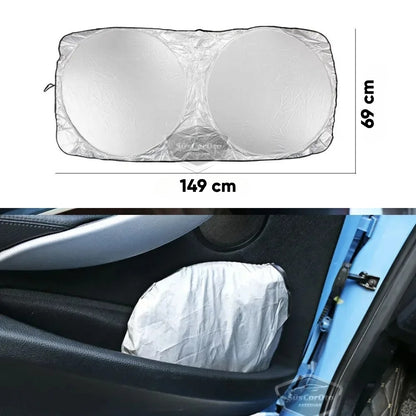 Oto Katlanabilir Premium Ön Güneşlik Ön Arka Cam Gölgelik Metalize Yeni Nesil Güneş Koruyucu Oto Araba Suv Tır 69 cm x 149 cm image 2