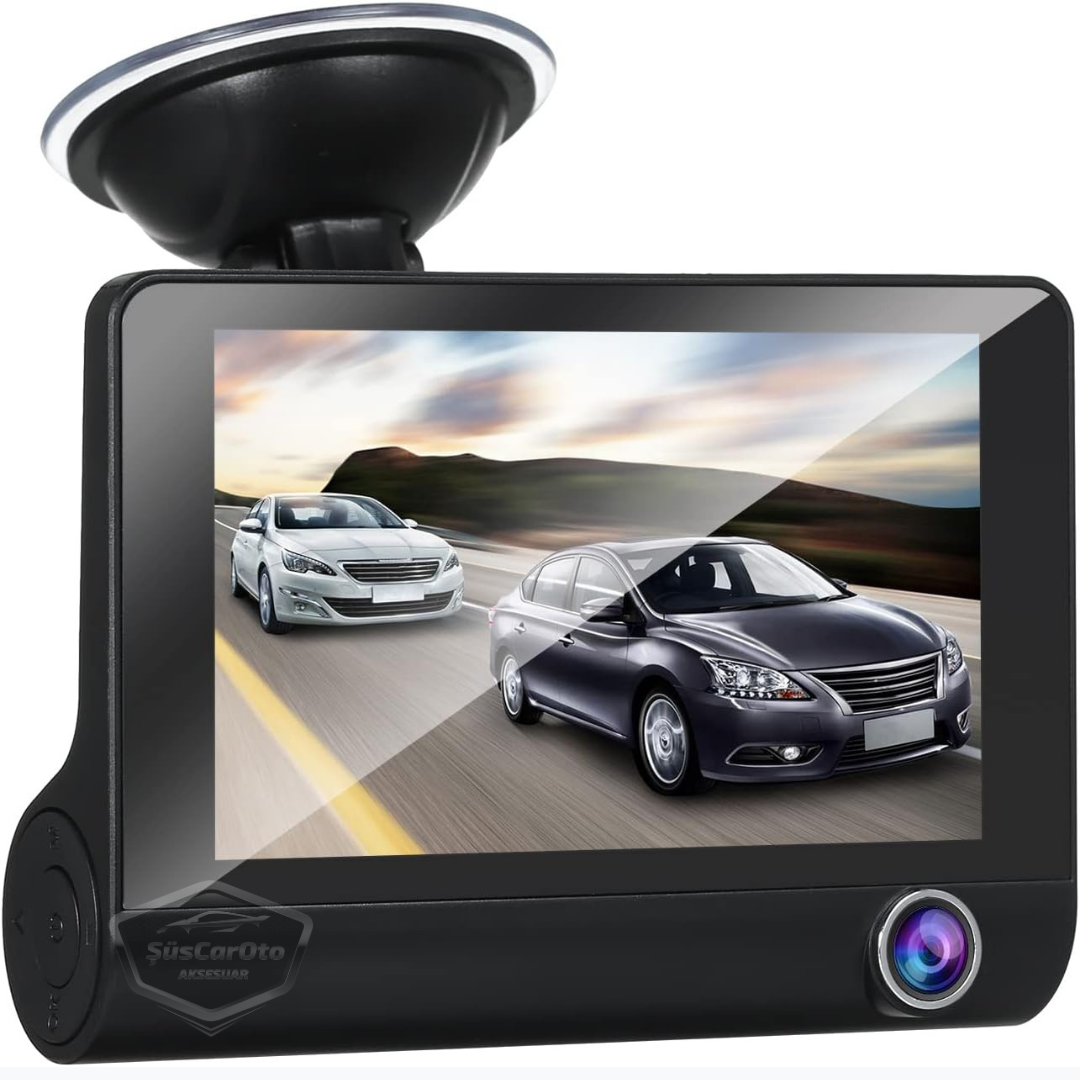 3 Kameralı Kayıt Cihazı İç Ön Arka Geri Görüş Kameralı Monitör 4.0" 1080P Full HD Kayıt Çarpışma Algılayıcı Sensörlü Gece Görüşlü Park Sensörü Sesli Yol Kayıt image 8
