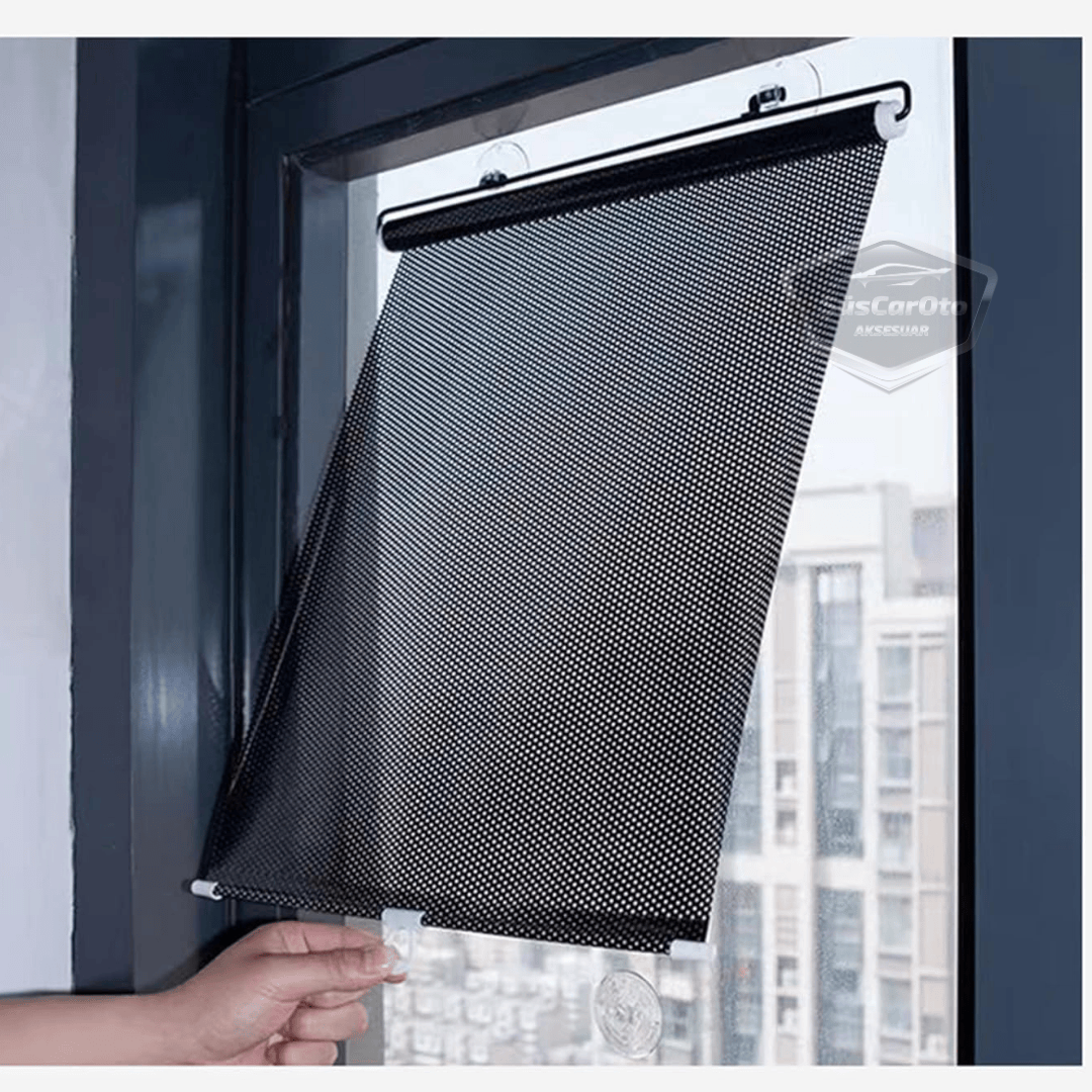 Oto Katlanır Stor Model Güneşlik Ön Arka Cam Gölgelik Siyah Noktalı Otomatik Sürgülü Yeni Nesil Güneş Koruyucu Oto Araba Suv Tır 68 cm x 125 cm image 5