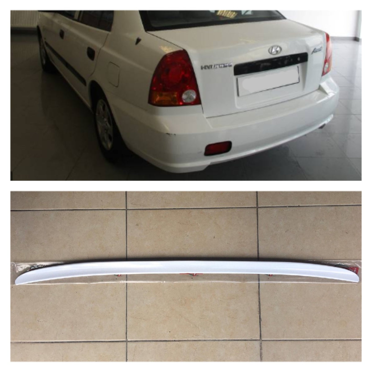 Hyundai Accent Admire Bagaj Üstü Spoiler Bagaj Çıtası Parlak Beyaz image 0