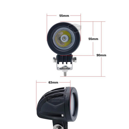 Yuvarlak Tek Led Bar Beyaz Sis Farı Araç Motosiklet Off Road Atv Forklift Led Lamba Projektör Metal Arazi Çalışma Lambası 2 Adet 10w image 5