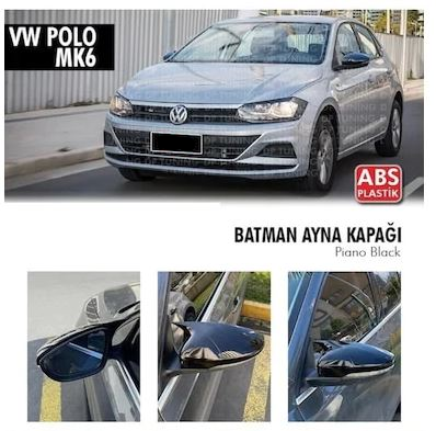 Vw Polo MK6 2018 Sonrası Batman Yarasa Ayna Kapağı Piano Black ABS Plastik image 0