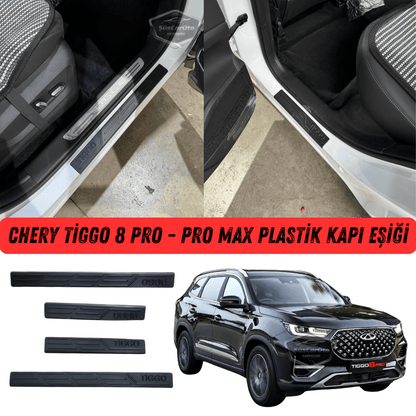 Chery Tiggo 8 Pro-Pro Max Plastik Kapı Eşiği Seti Kapı Eşiği Koruma Plastiği Koruyucu Siyah 4 Kapı image 0