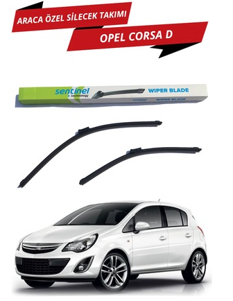 Opel Corsa D 2006-2014 Sentinel Araca Özel Muz Ön Silecek Takımı Sağ Sol image 0