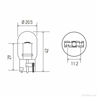 Diadem Ampul T20 W21/5W Park Sinyal Ampulü Gündüz Farı 12V 2'li Takım image 2