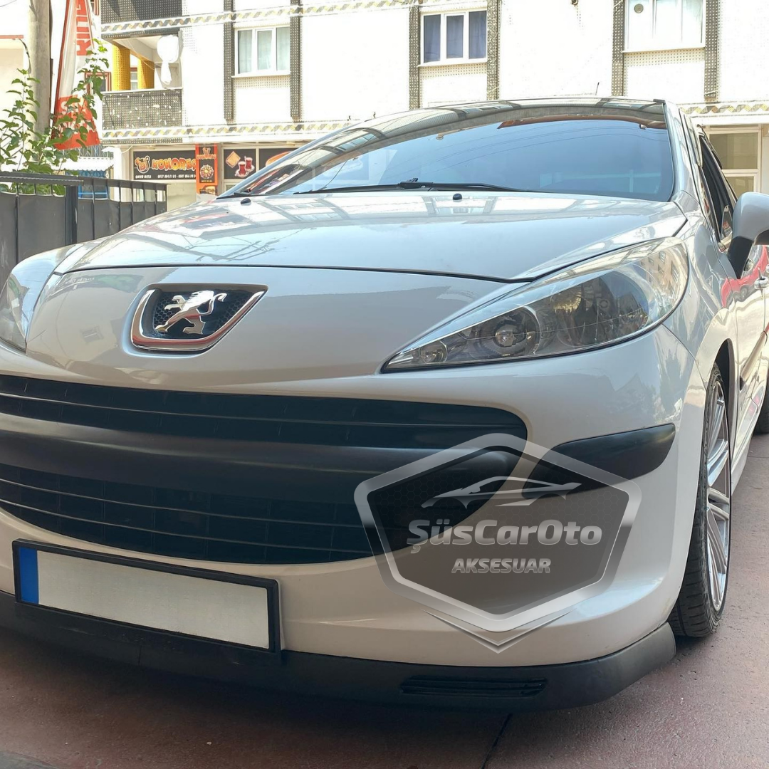 Peugeot 207 2006-2014 Uyumlu Üniversal V2 Laguna Lip Esnek Ön Lip 2 Parça Tampon Altı Dil Karlık Ön Ek image 2