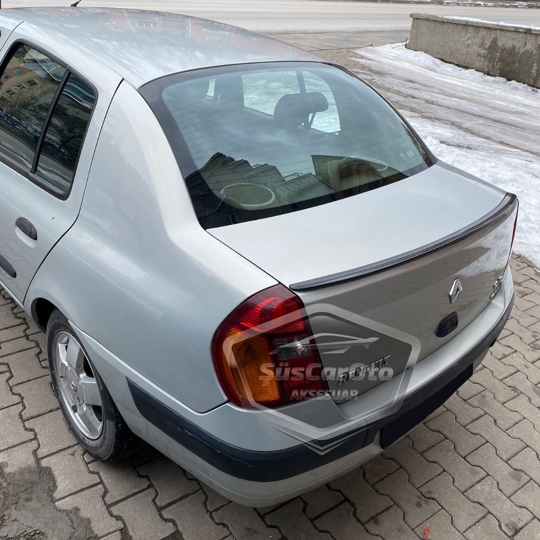 Renault Clio 2 Symbol 1998-2008 Sedan Uyumlu Bagaj Üstü Spoiler Bagaj Çıtası Piano Black Parlak Siyah image 8