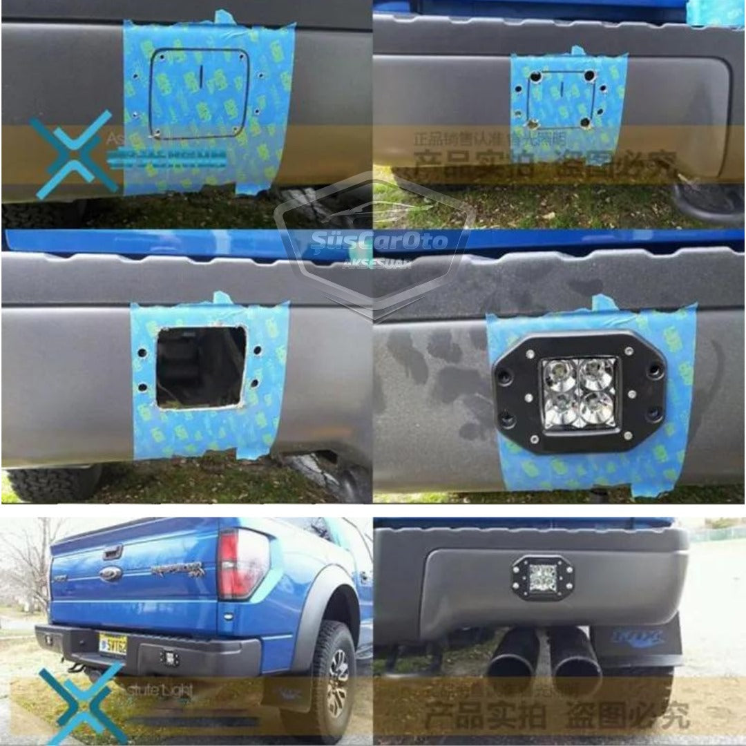 Gömme Tip Beyaz 6 Led Araç Motosiklet Off Road Led Lamba Delici Yayıcı Projektör 18W Metal Sis Arazi Çalışma Lambası 12v-24v 1 Adet image 8
