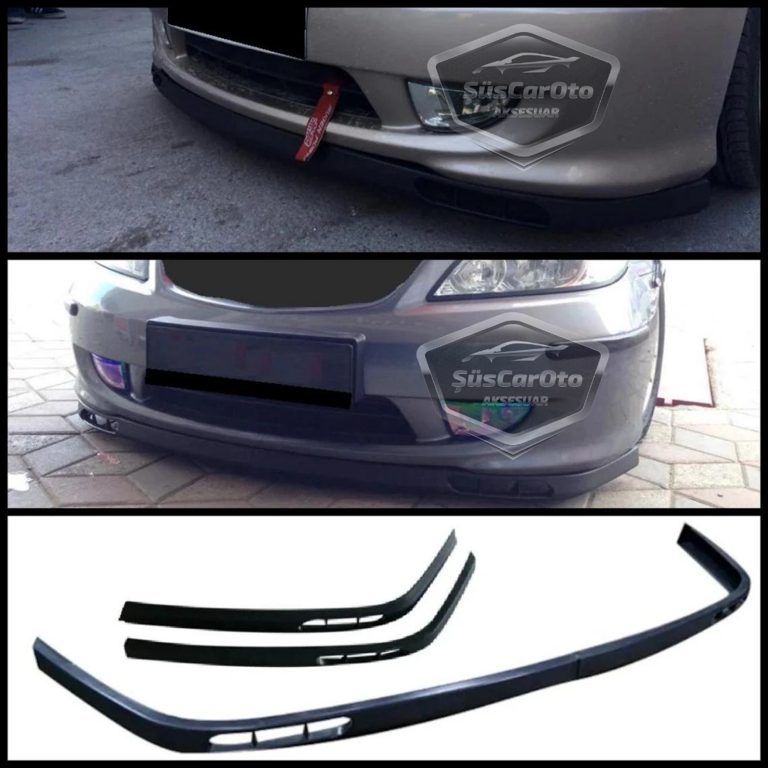Honda Civic Vtec2 2001-2006 Uyumlu Üniversal Laguna Lip Esnek Ön Lip 2 Parça Tampon Altı Dil Karlık Ön Ek image 3