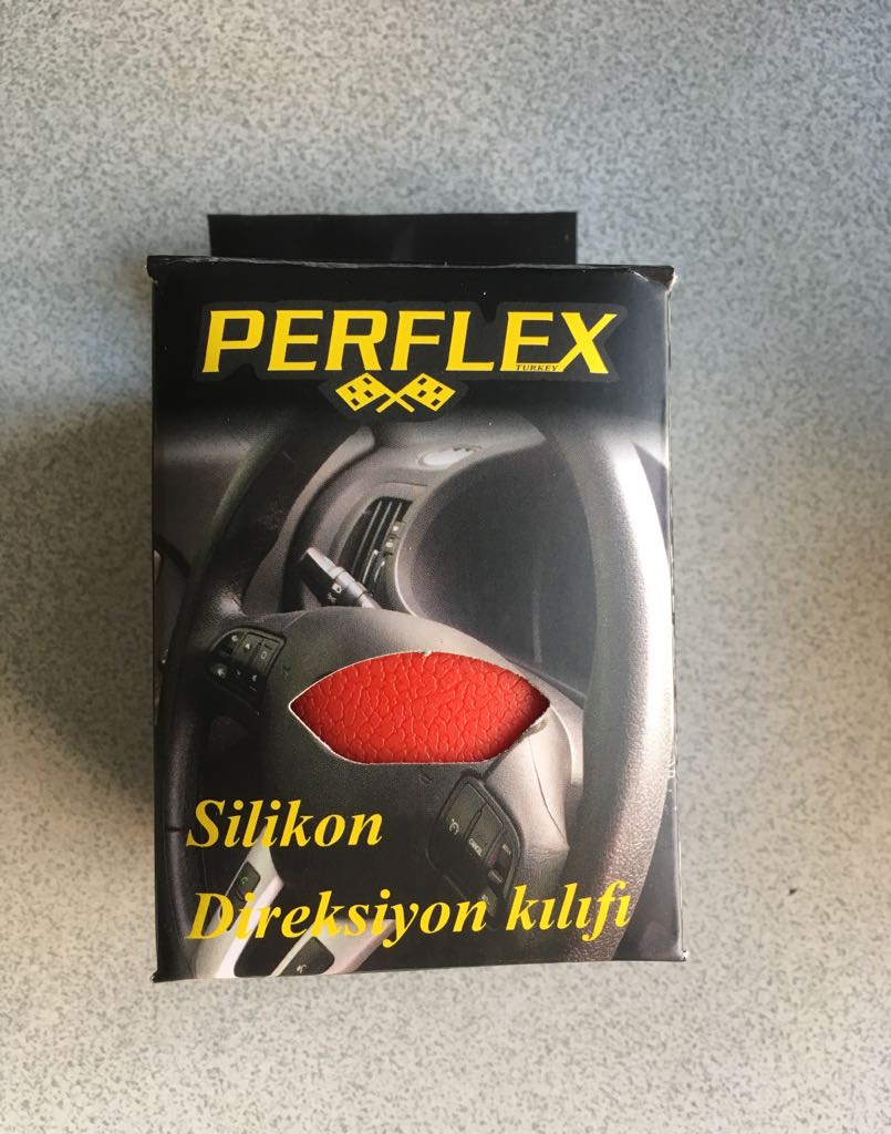 PERFLEX DERİ DESENLİ SÜPER İNCE SİLİKON DİREKSİYON KILIFI KIRMIZI image 1