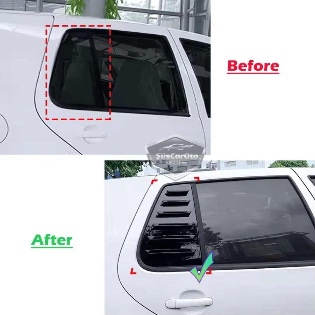 Vw Golf 4 1997-2003 Uyumlu Kelebek Cam Izgarası Kelebek Cam Vizörü Havalandırma Sağ Sol Takım Parlak Siyah image 4