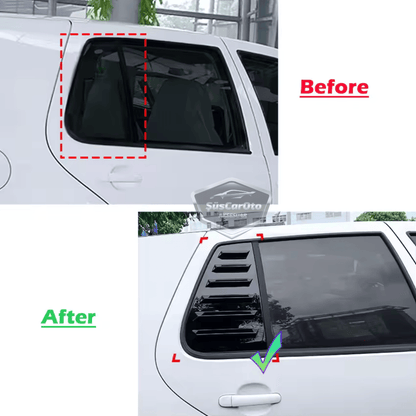 Vw Golf 4 1997-2003 Uyumlu Kelebek Cam Izgarası Kelebek Cam Vizörü Havalandırma Sağ Sol Takım Parlak Siyah image 4