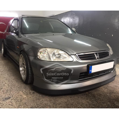 Honda Civic İES EK 1996-2000 Uyumlu Üniversal Astra H lip Esnek Ön Lip 2 Parça Tampon Altı Dil Karlık Ön Ek image 7